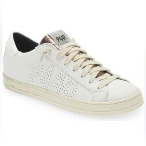 P448 John Women's Off-White Leather Low-Top TAV Sneaker Shoes Size 38
